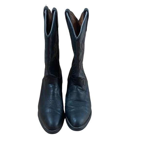 Tony Lama Black Leather Cowboy Boots ZR Oil Resistant Men’s Size 10EE Extra Wide - Picture 6 of 11